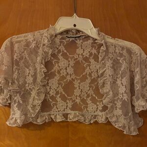 Floral Lace Ruffle Bolero